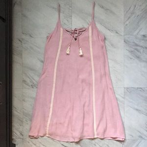 Trixxi Pink Cream Sz XS Shift Lace Up Dress